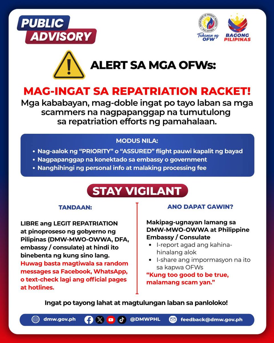 Department of Migrant Workers - Philippines tweet media