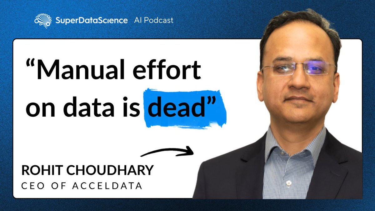superdatasci's tweet photo. Rohit Choudhary, the man who coined the term “data observability” in 2018, tells @JonKrohnLearns why enterprise data will soon grow at nearly 10x per year, why fixing bad data at the point of consumption costs a thousand times more than catching it in the pipeline, and what it takes for enterprise data to be truly AI-ready.

Watch the episode here: https://t.co/L2cJ1sIk4t
