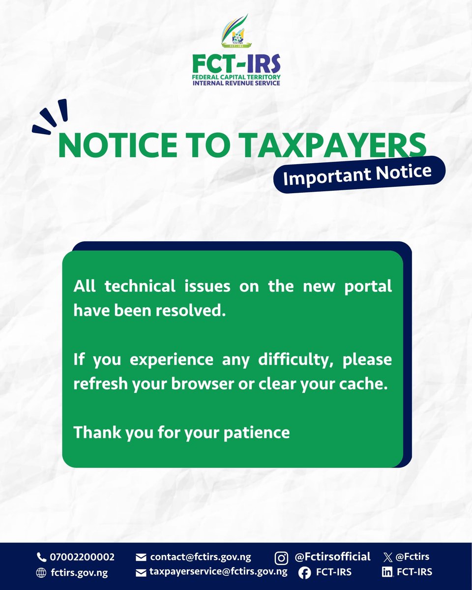 Federal Capital Territory Internal Revenue Service tweet media