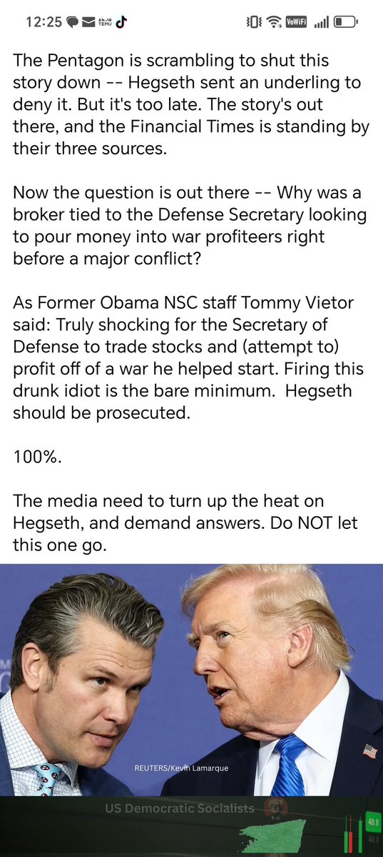 MarilynRautenb1's tweet image. #TrumpsAmericanCarnage
#RepublicansaretheProblem
#PeteHegseth
#InsiderTrading
Republicans are the problem.