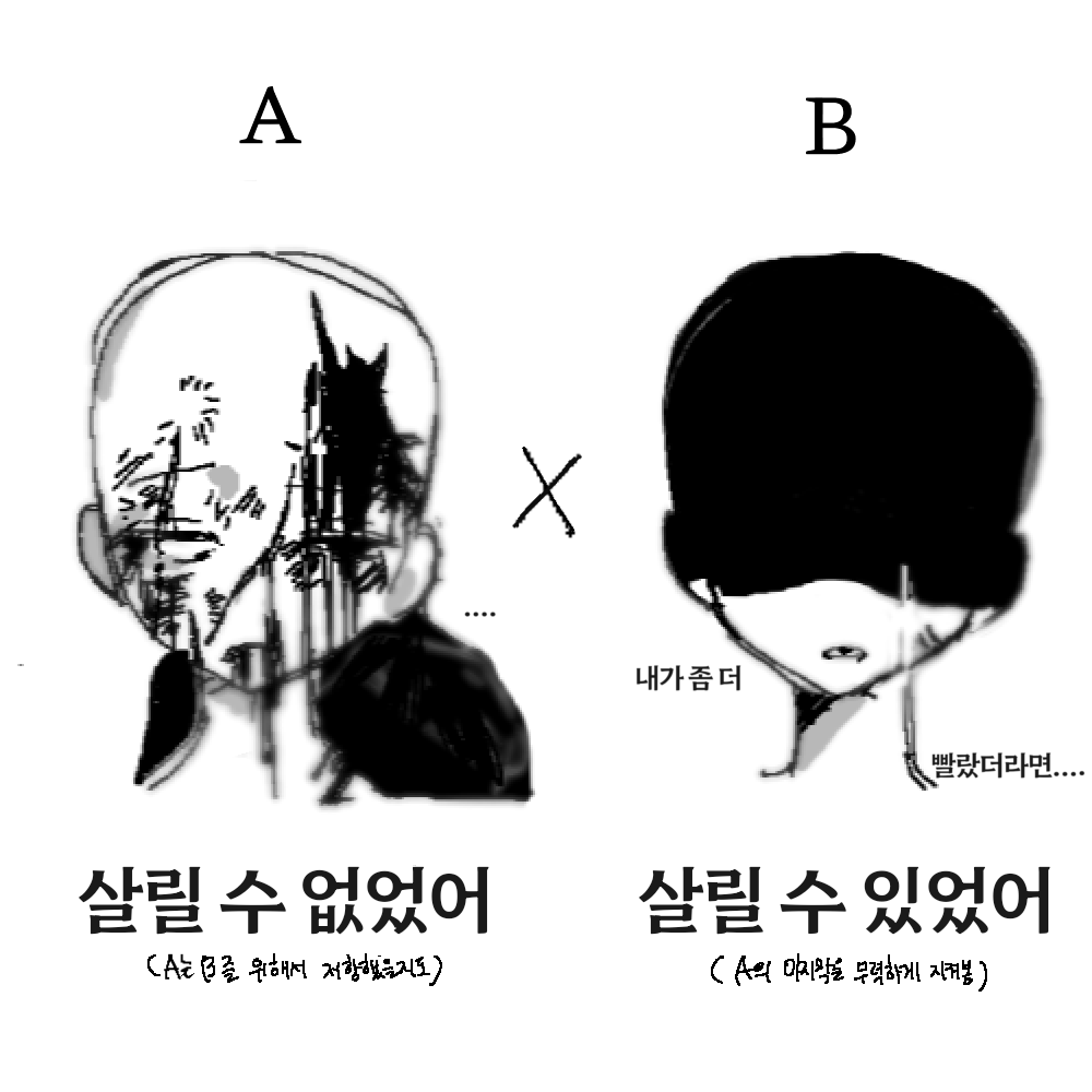 Go_Nae_Ong's tweet photo. B는 빨랐으면 살릴 수 있었다 자책하겠지만
A는 빨랐어도 죽었을 거 같음 https://t.co/Ywo7Im9opU