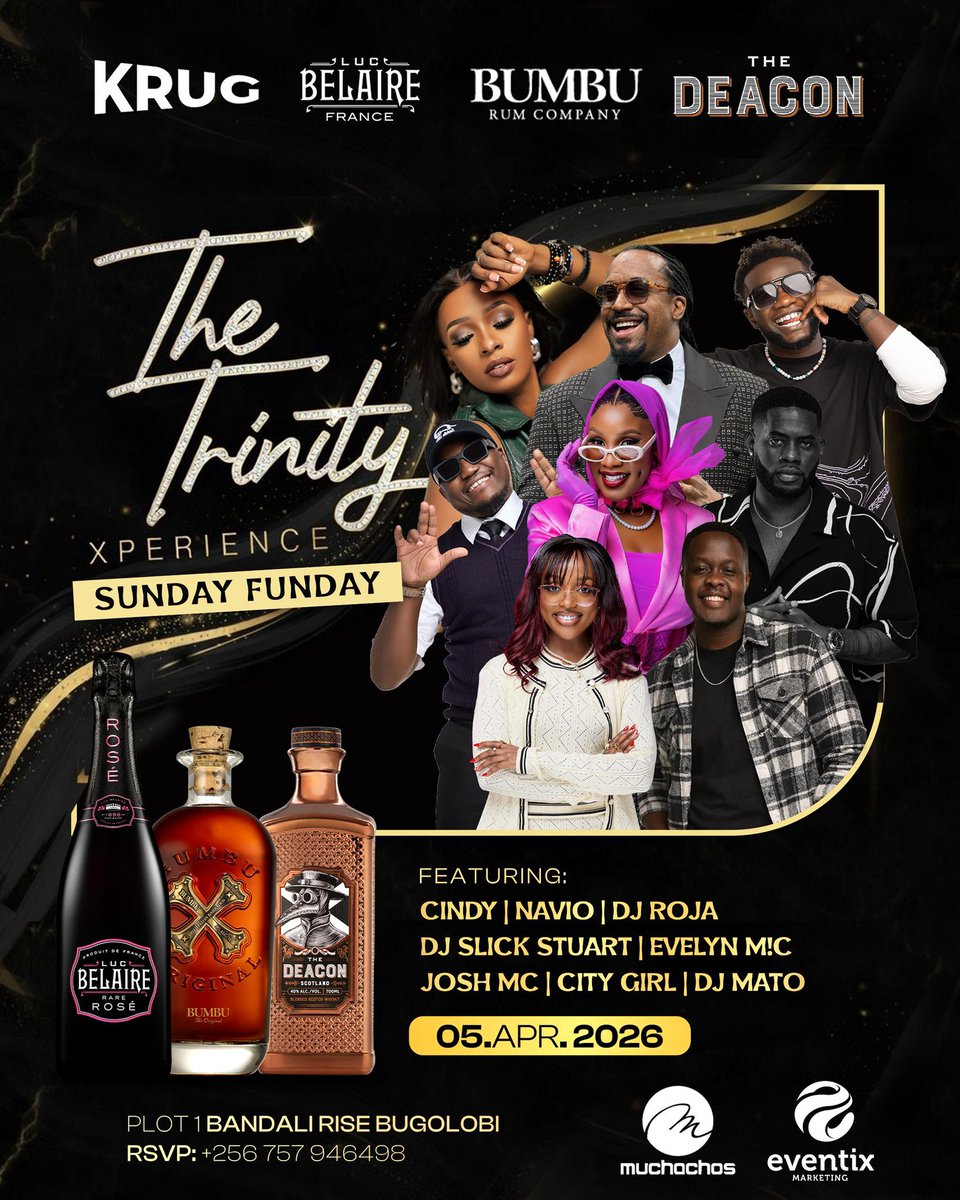 BusingyeJose's tweet photo. Fun plans for you this Sunday: The Trinity Xperience at @krug_ug 🔥

Good vibes, good music 💃🏽🥳

#SundayFunday https://t.co/4rDJKlI5MV