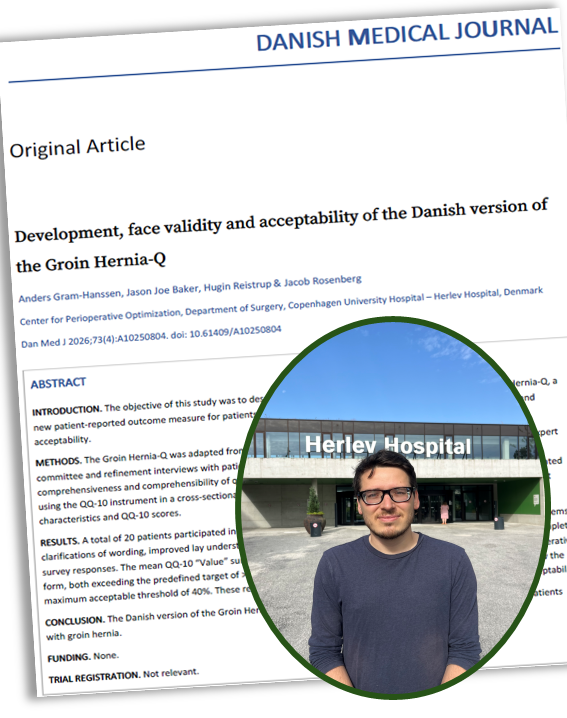 AFTERHERNIA's tweet photo. New publication: We have developed the Groin Hernia-Q (GHQ).

In the coming weeks, the GHQ will be distributed to thousands of Danish groin hernia patients as part of the AFTERHERNIA project.

https://t.co/s0lrqMflE9 https://t.co/vfBHI4qHtU
