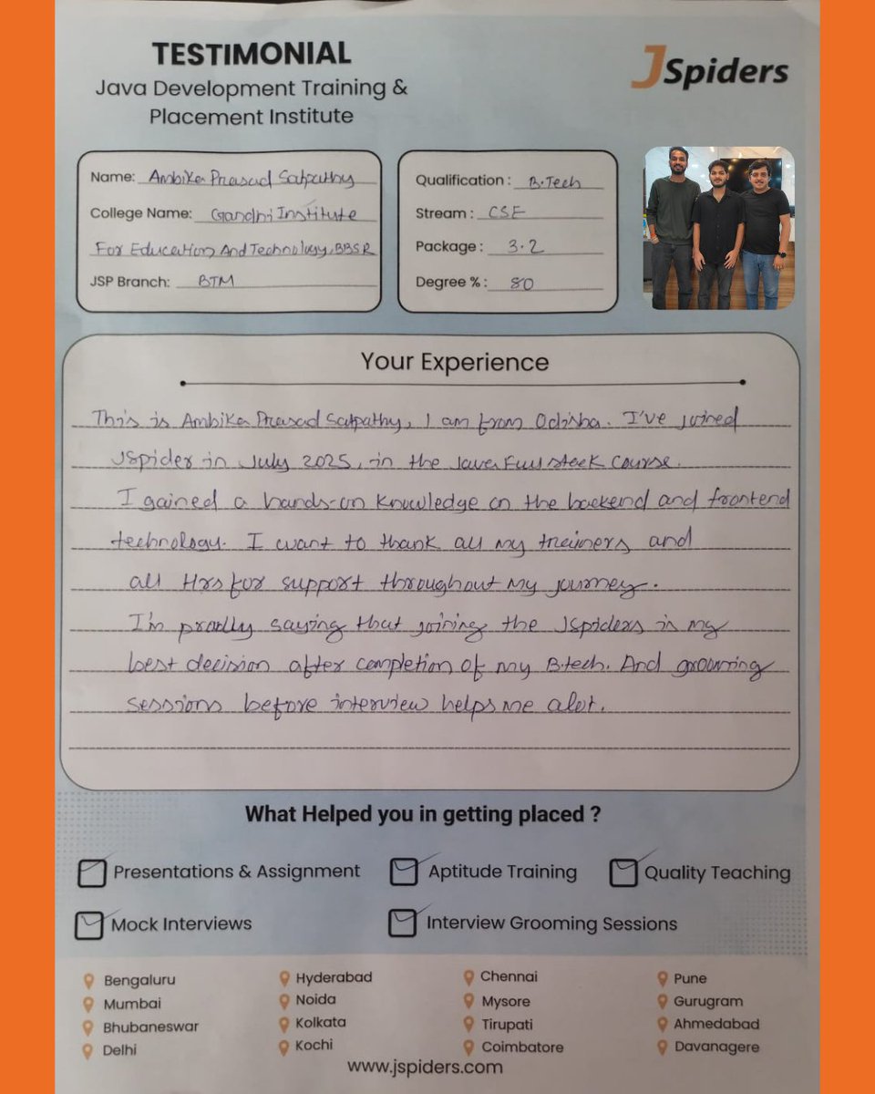 QSpiders, JSpiders & PySpiders BTM Layout tweet media