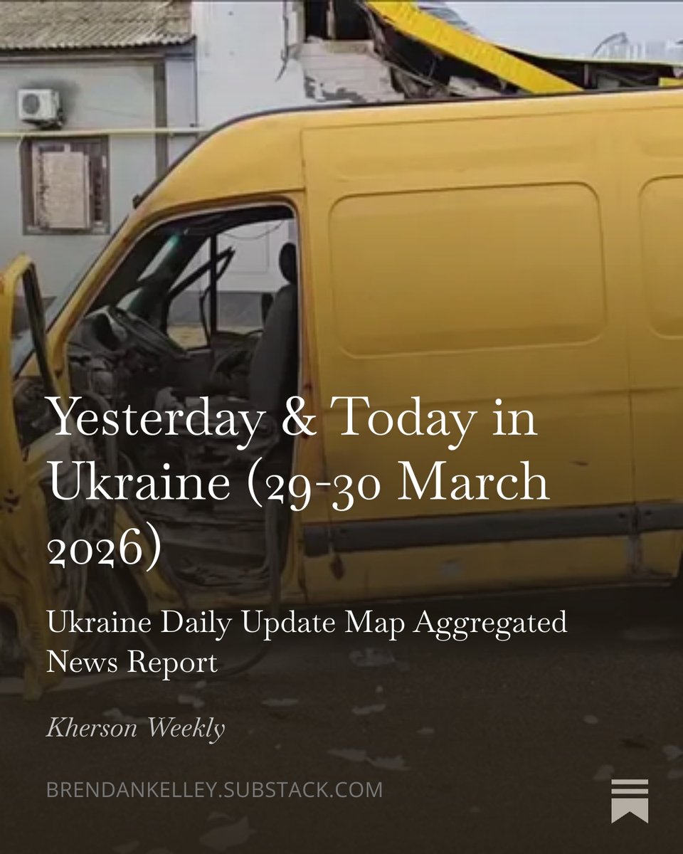 kelley7622's tweet photo. Yesterday &amp; Today in Ukraine (29-30 March 2026) 

Ukraine Daily Update Map Aggregated News Report 

FPV strike in Nikopol wounded 8.
KAB strike in Hlukhiv wounded 13, including 6 y/o girl.
SBU stopped Russian terror plot in Khmelnytskyi

Read more:
https://t.co/wvo4MtFL6K https://t.co/PE6DCWvTyB