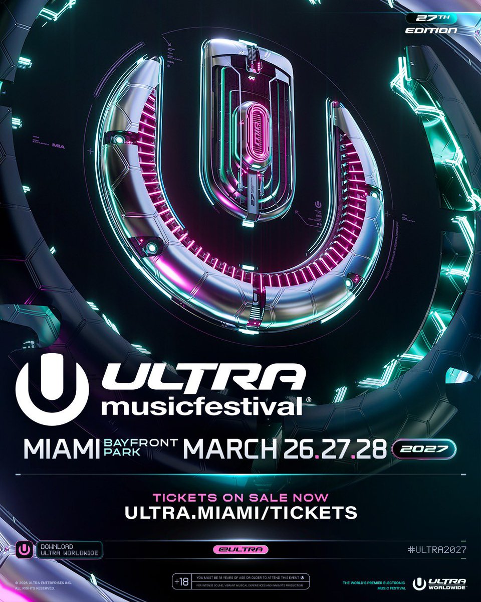 Festseasonmedia's tweet photo. Ultra have announced March 26 - 28 as their dates for 2027 🌴

(📸 via @ultra) https://t.co/2rUuSAFpWL