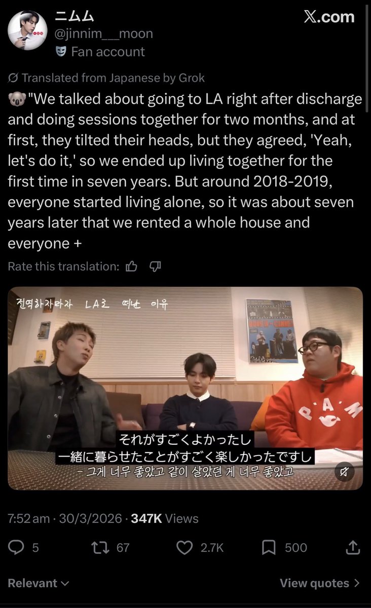 Sjin_MyMoon's tweet photo. “We talked about going to LA AFTER discharge”

This never gets easier to digest, bc they really did organise the song camp during the midst of Jins tour. And despite their reassurances &amp; even his request to move the dates, they PURPOSELY excluded him from the album process 🥺😵‍💫 https://t.co/CwIfET3jmQ