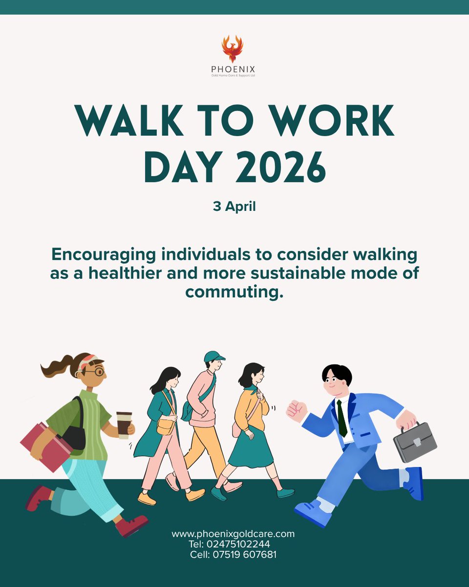 PhoenixGoldCare's tweet image. Step into wellness this Walk to Work Day! Every stride strengthens body, mind, and community. Serving across Wakefield, Leeds, and West Yorkshire.

#WalkToWorkDay #HealthySteps #PhoenixGoldCare #Wakefield #Leeds #WestYorkshire #WellnessJourney