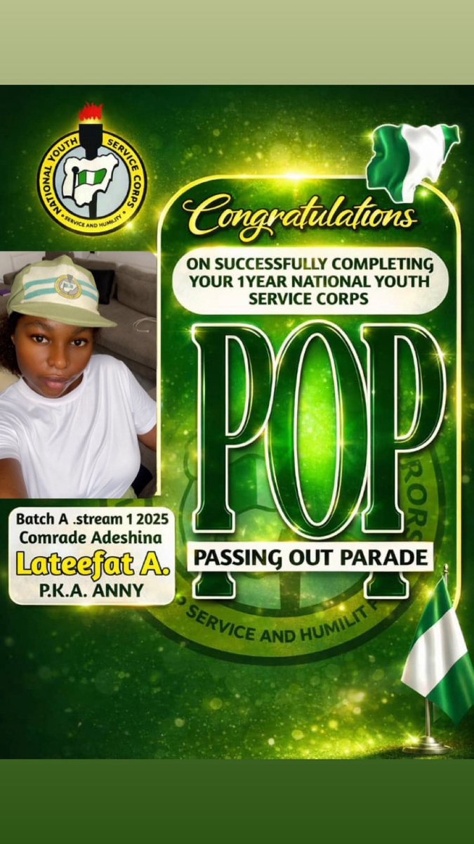 i_am_anny02's tweet image. POP done and dusted 💅🏽🇳🇬 From “I’m tired” to “I did it”
proud of me fr 🥂✨
#NYSC