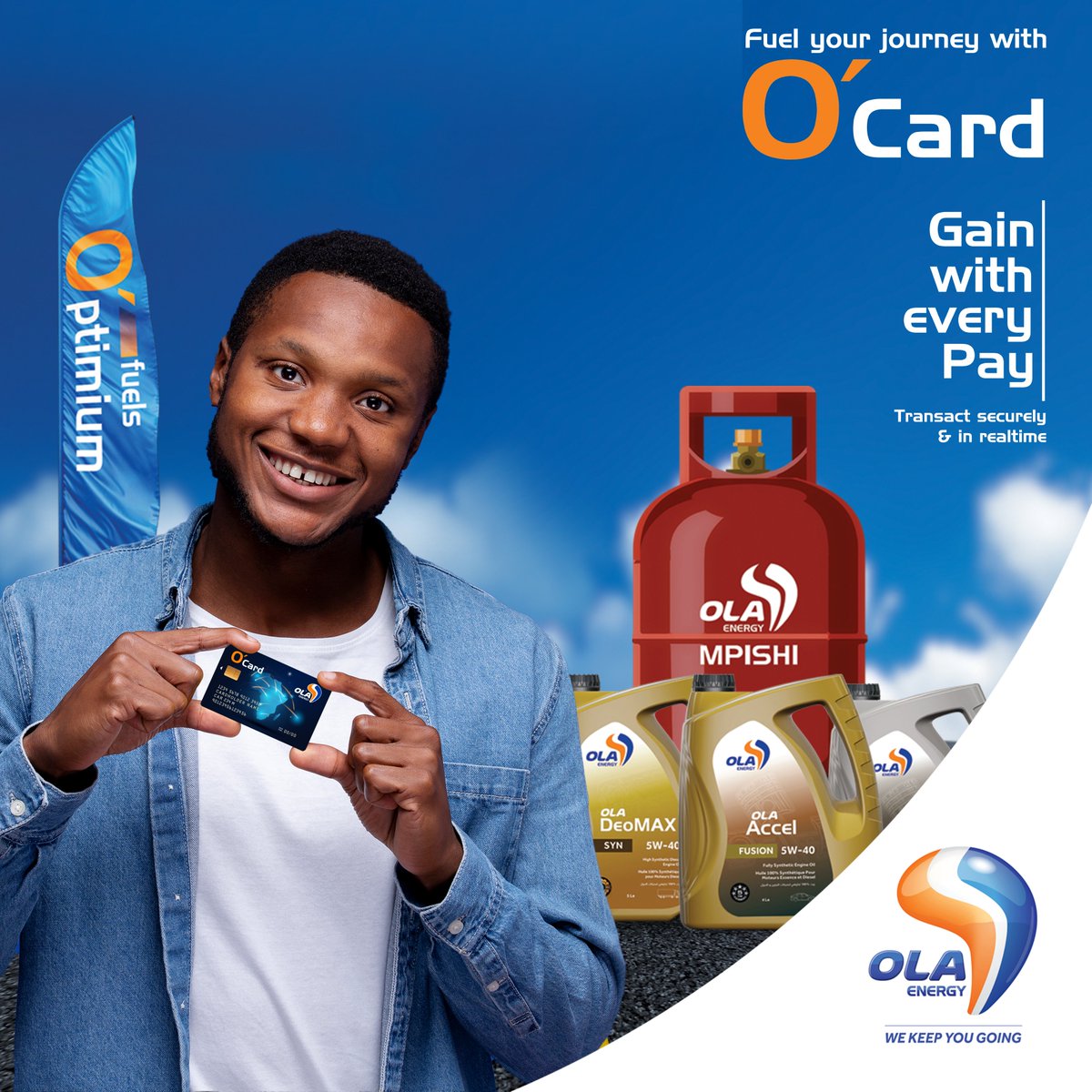 KenyaOla's tweet photo. One card. More value. Every time.

Use your O’Card for O'ptimium fuels, MPISHI Cooking gas, or lubricants and get Ksh 2 off every litre of fuel.
Simple, secure, and built to keep you going.

#fuelyourjourneywithOCard #wekeepyougoing https://t.co/Zk2ZVdhIAU