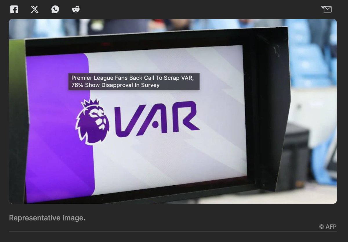 eplinthe6ix's tweet photo. Premier League Fans Back Call To Scrap VAR, 76% Show Disapproval In Survey. According to article published by ....sports.ntdv https://t.co/ulEMtoSbmU