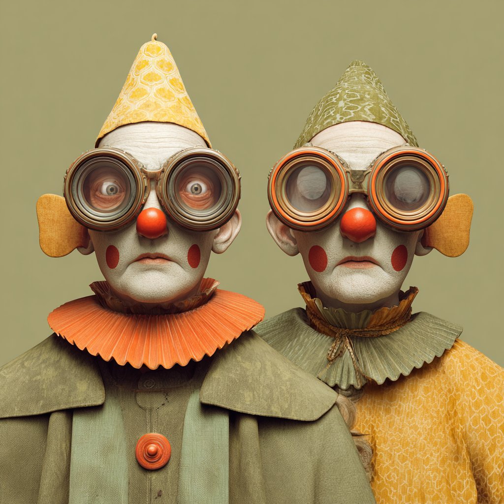 FOulhiou's tweet photo. #Promptshare

🖊️SUBJECT, STYLE clothes, unusual shape heads, giant eyes covered in oversized goggles, unique style, interesting to look at, photorealism, in Forest Lichen green (#40513B), Olive green (#628141), pale grain beige (E5D9B6) and Autumn zest orange (#E67E22)

 >> #cp65 https://t.co/8BPhFTopTM