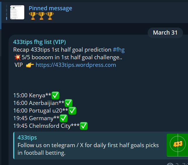 football433tips's tweet photo. 🥳In celebration of  3 days back to back 433tips full house hit rate,  we are giving out 3 days VIP trial - Jz like &amp; retweet to get a seat.  Finger crossed ! Or join us @ this special fee (limited VIP slots)  👉 https://t.co/yRfokKkcLP

#footballtips #1sthalfgoal #fhg #433tips https://t.co/hBC1mORYzp