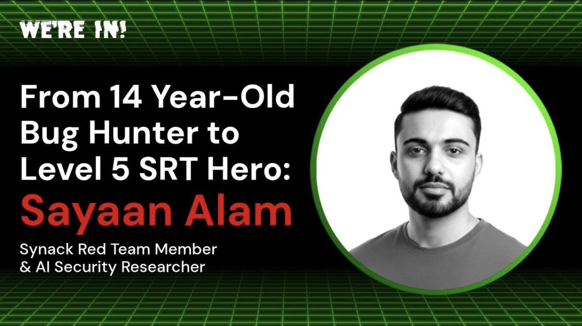 Around 7 years ago, I started in security with pure curiosity and a lot of trial &amp; error.

Today, I got to share that journey on a podcast with <a href="/SynackRedTeam/">Synack Red Team</a> 🎙️

Grateful for every opportunity that shaped this path.

🎙️Listen on Spotify: open.spotify.com/episode/2OihA8…
