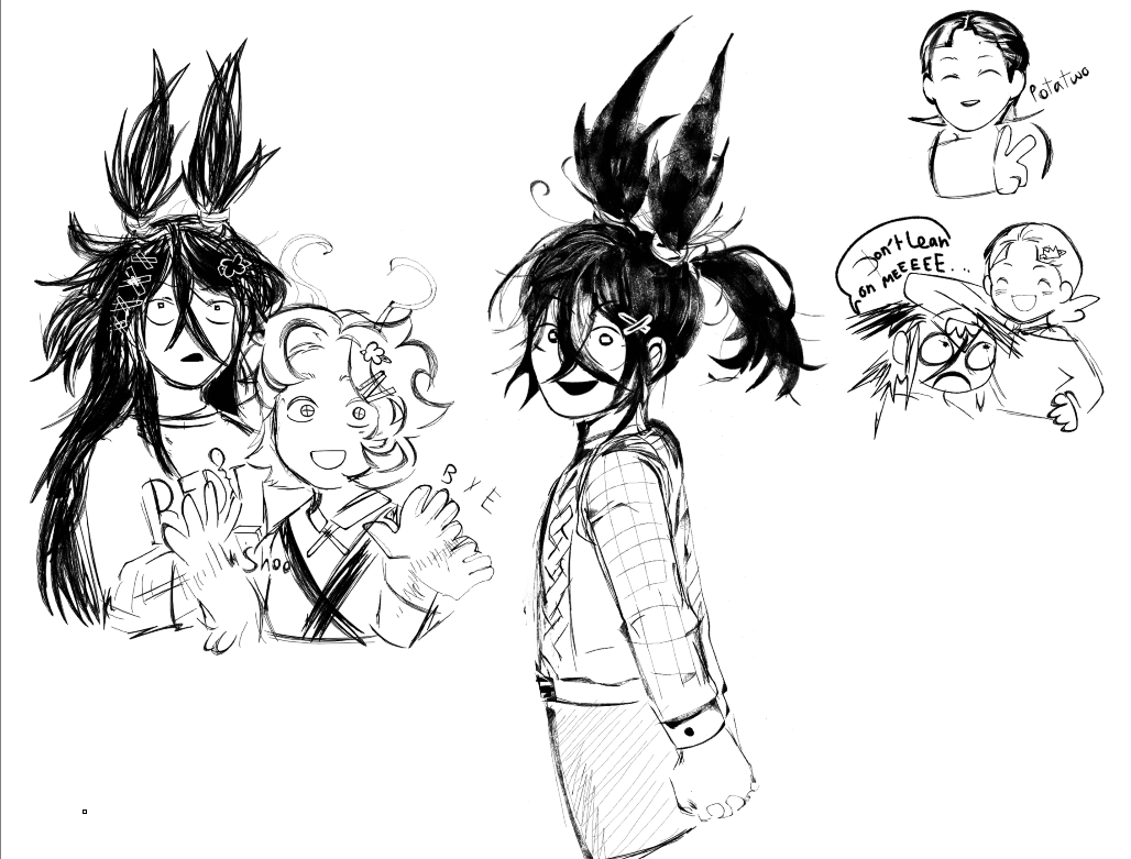 MostCrooked's tweet photo. #four #4bfb #fourbfb #4tpot #fourx #xfohv giving four the stupidest hair fathomable. Those aren't fourears, no more moe for him. that's his hair tied up in a ridiculous way. I keep changing x's hair every time I draw, I give up. Pretend it has smth to do with his value changing. https://t.co/nuAkEe3Ipa