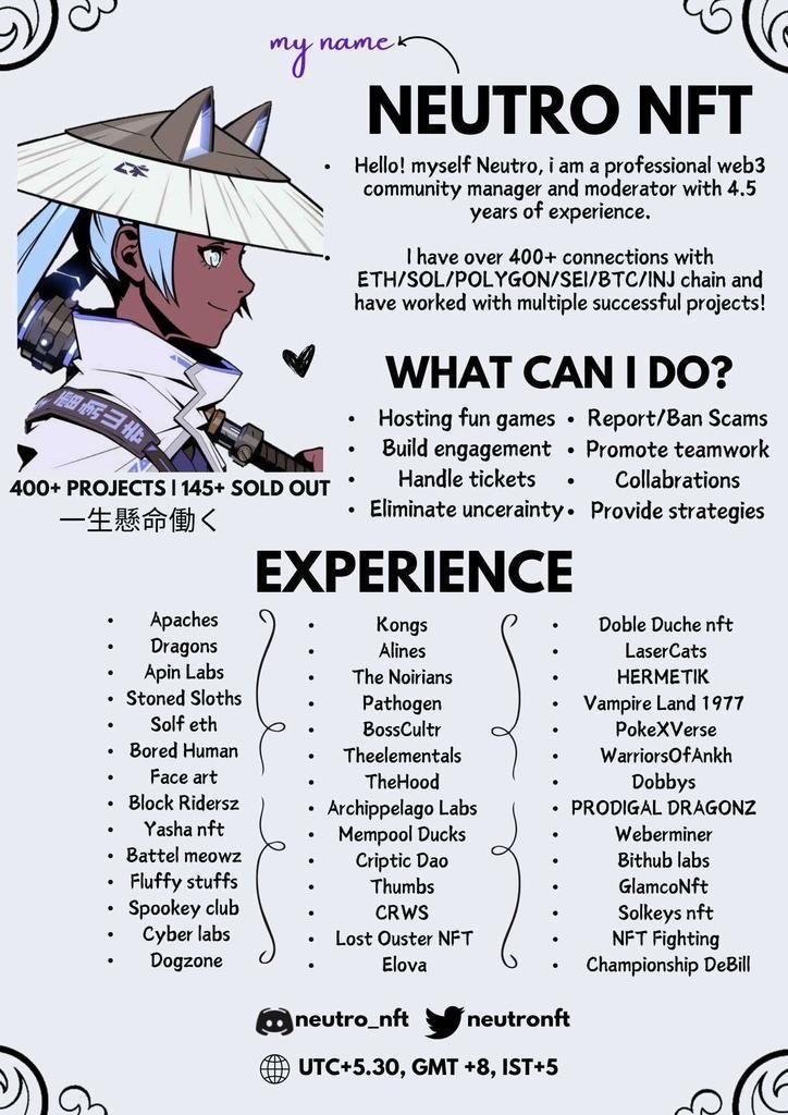 neutro nft : Moderator/Collab Manager tweet media