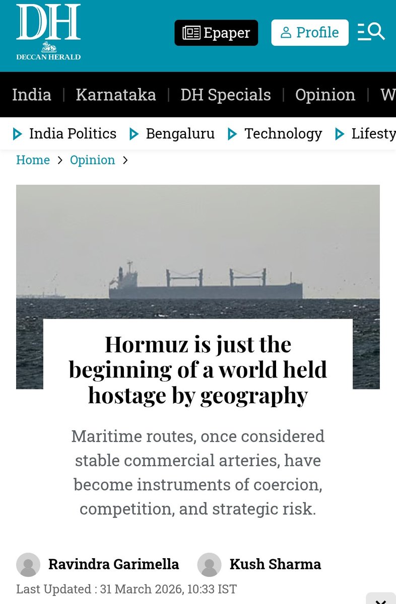 RaviGarimella7's tweet photo. https://t.co/CeXS2gO1O0
My article along with Kush Sharma 
published in Deccan Herald https://t.co/cmtsk9BDWK