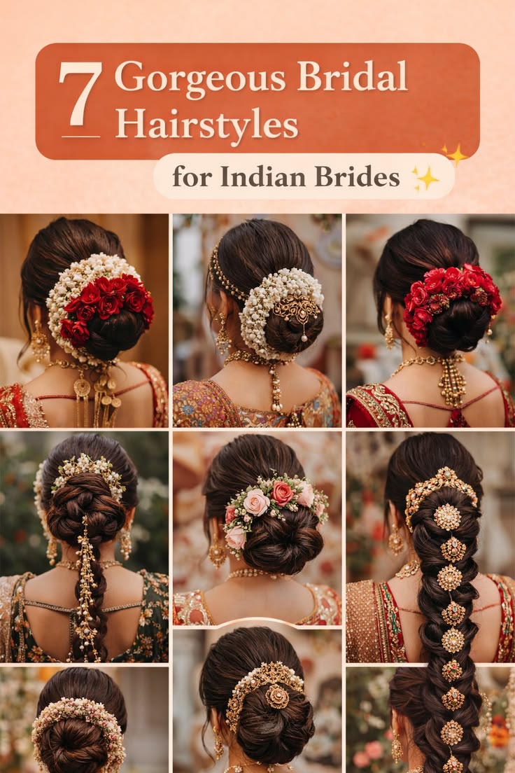 beautiful Royal bridal hairstyle for Indian women🥀