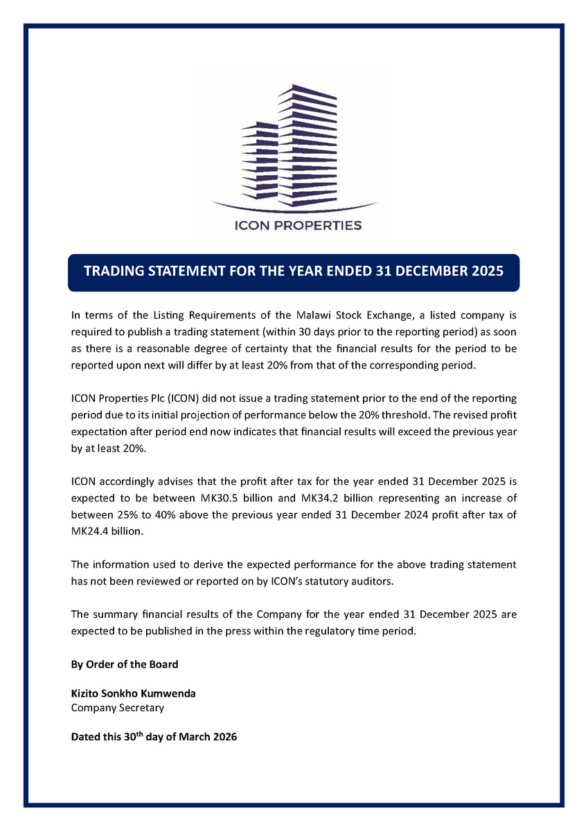 Malawi Stock Exchange tweet media