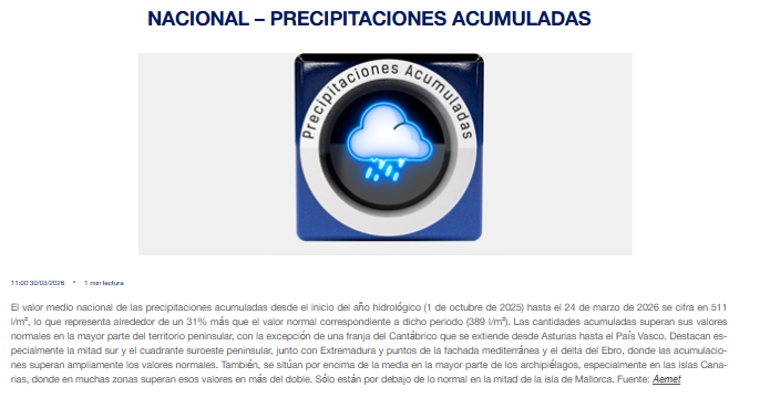 dsn's tweet photo. 31 marzo 2026 #NacionalDSN🇪🇸 #Precipitaciones acumuladas y  Efectos del #CambioClimático @AEMET_Esp #AmenazasyRiesgosSN @mitecogob #AEMETBlog #Meteorología https://t.co/OVFiQFTx5i https://t.co/1bJxmIUEbU