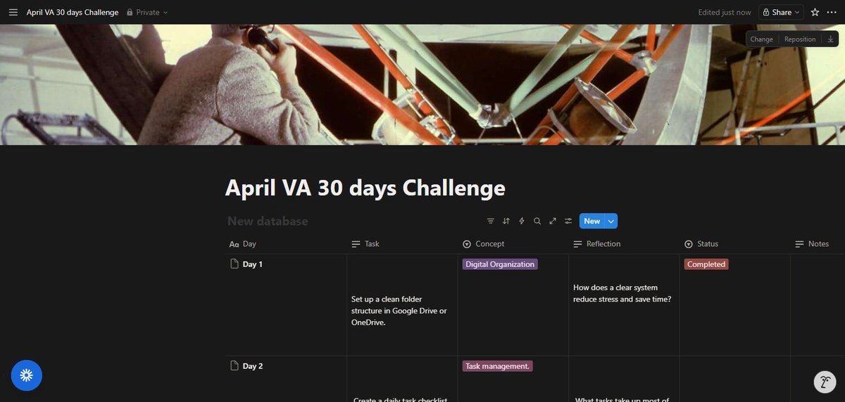 raycyn970's tweet image. April = 30-day Admin &amp;amp; Ops VA challenge!
Daily: 1 task ✅ 1 concept ✅ 1 reflection ✅
Sharing my progress + screenshots so you can follow, learn &amp;amp; level up too

#VAJourney #AdminVA #OperationsVA #LearningChallenge
