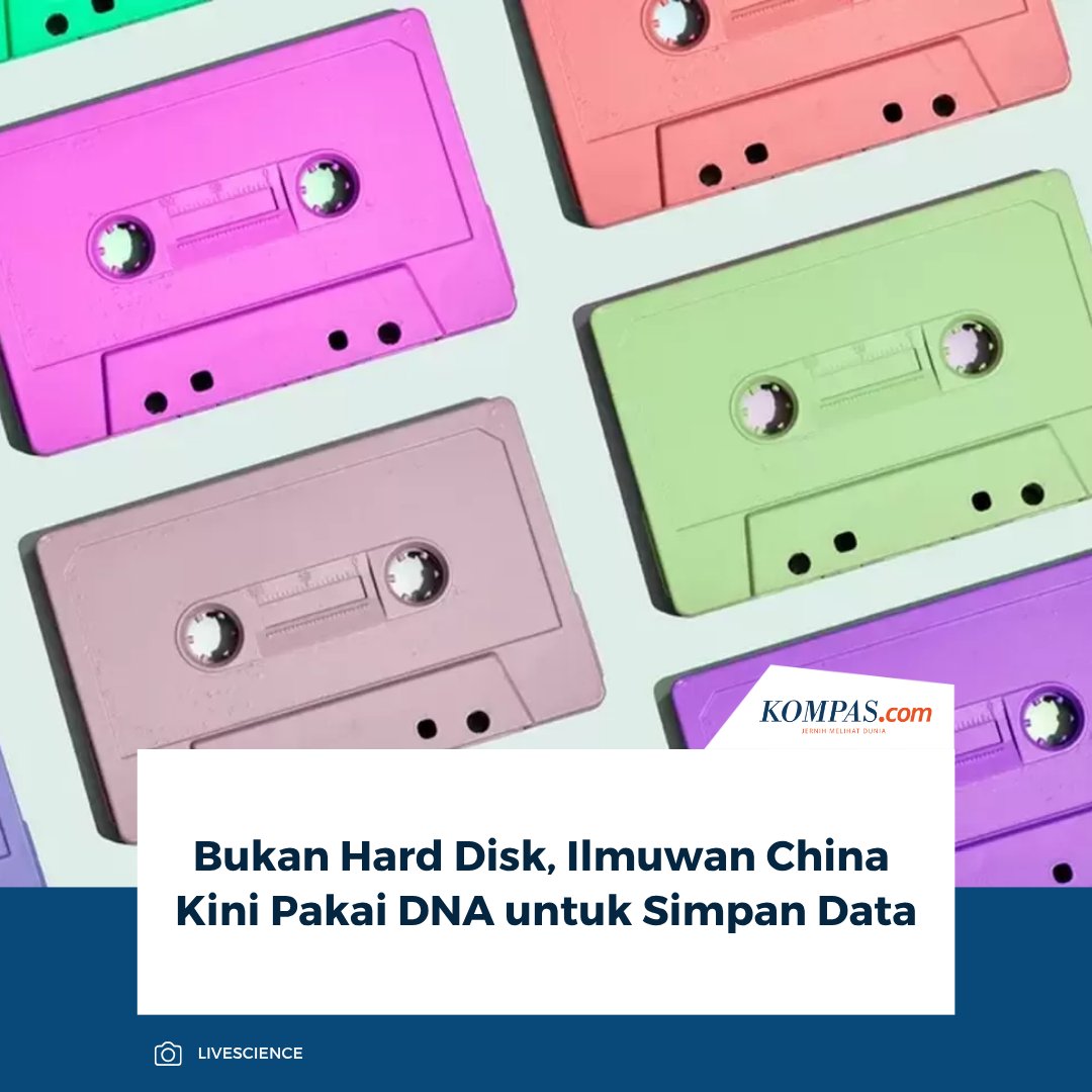 kompascom's tweet image. Sekelompok ilmuwan asal China mengembangkan teknologi penyimpanan data (storage) baru berbasis DNA sintetis yang mampu menampung ratusan ribu TB data dan mengawetkannya hingga 20.000 tahun.

👉🏻Baca selengkapnya tekno.kompas.com/read/2025/12/3…

~AM #DNA #Storage #China
