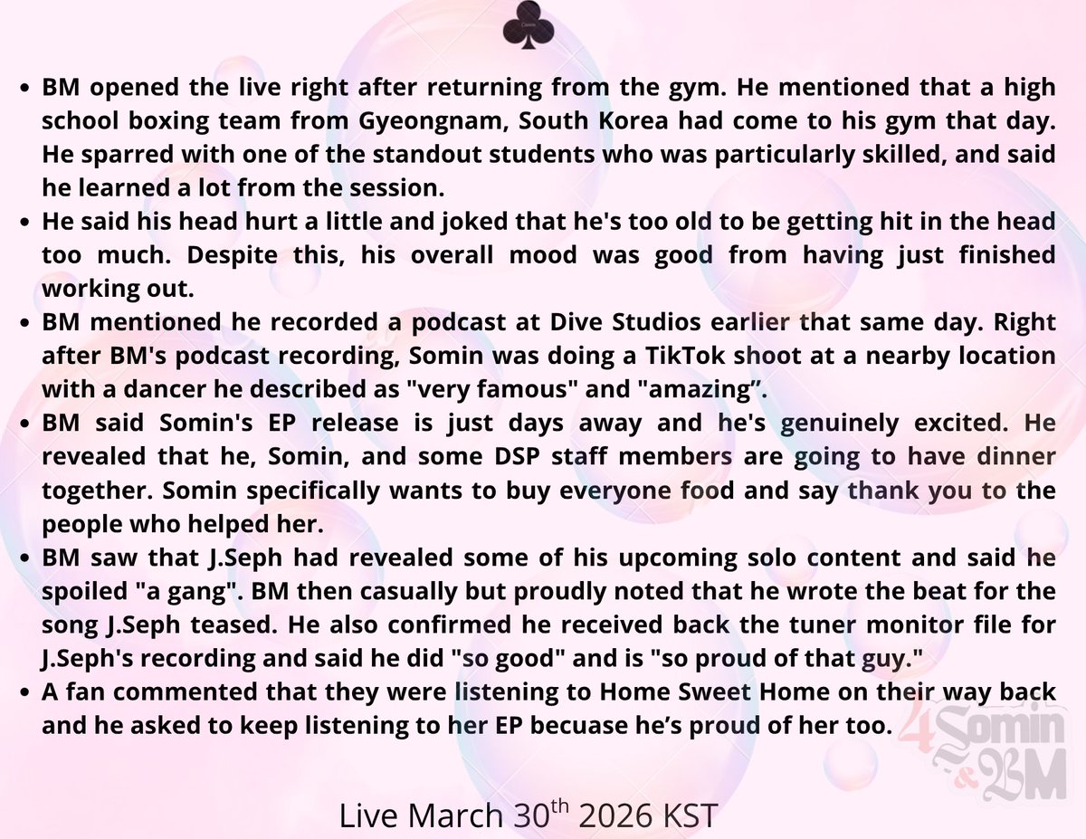 Somin & BM Updates tweet media