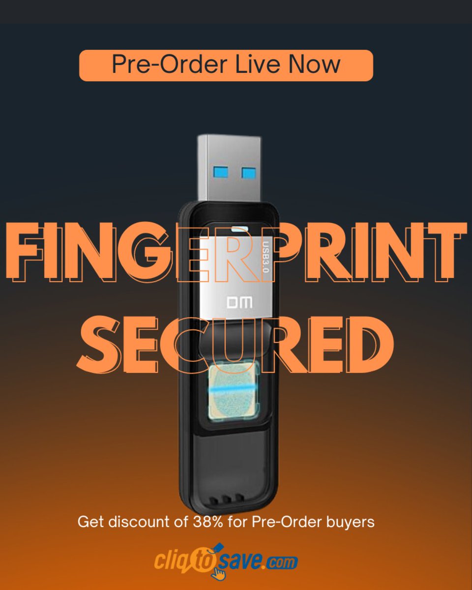 cliqtosave's tweet image. 🔒 Stop risking your data!
128GB USB 3.0 Fingerprint Drive ⚡

👆 Unlock with your fingerprint
💾 Secure 128GB storage
🚀 Fast USB 3.0 speed

Protect your files NOW 💥

🛒 cliqtosave.com

#TechDeals #DataSecurity #USBDrive