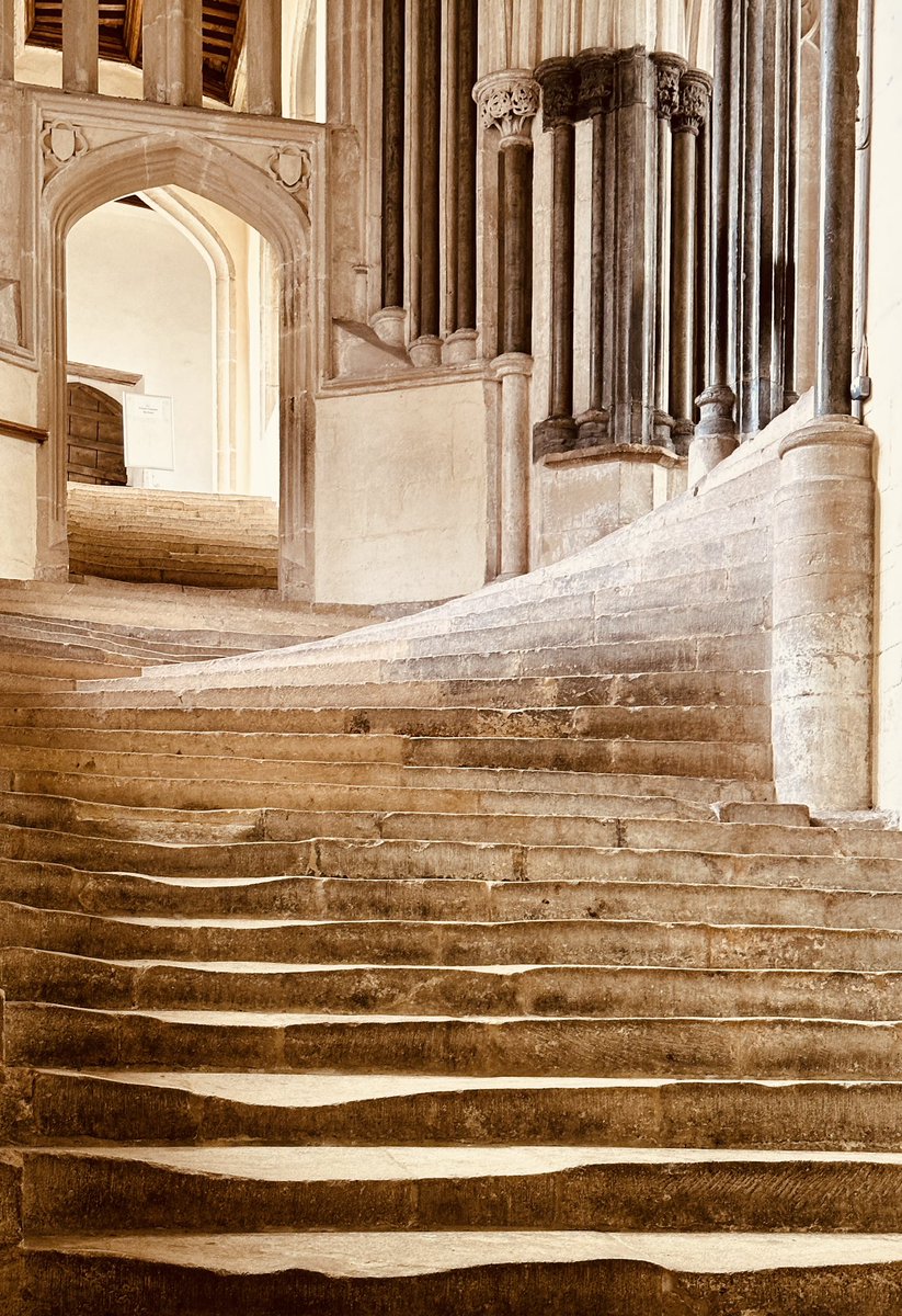 fotofacade's tweet photo. I don’t think I’ve come across a place where the past is held so vividly in the fabric - as in the sea of steps at Wells Cathedral. https://t.co/3Cv5jB2D84