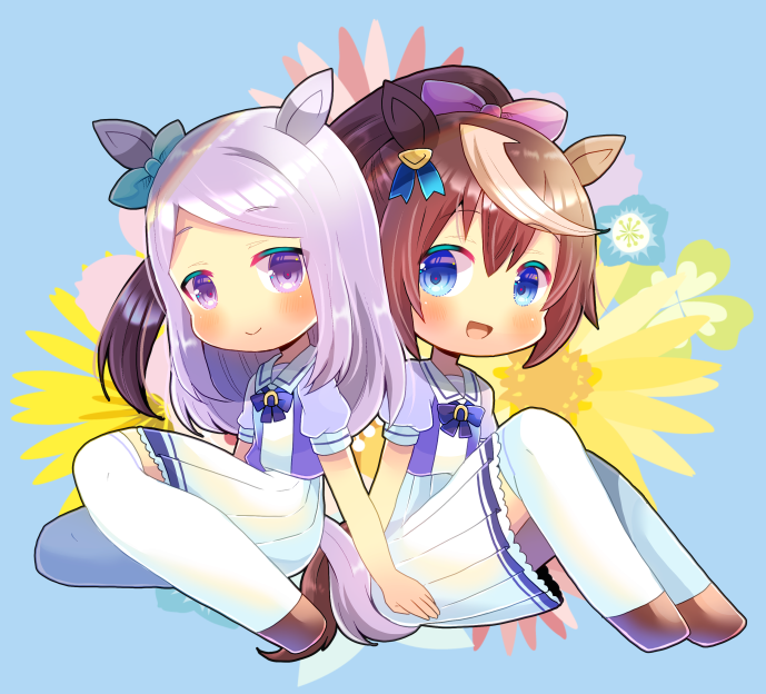 メジロマックイーン(ウマ娘) ,トウカイテイオー(ウマ娘) 「メジロマックイーン、誕生日おめでとうっ #ウマ娘 #メジロマックイーン生誕祭」|ヒヨヨ@skeb募集中のイラスト