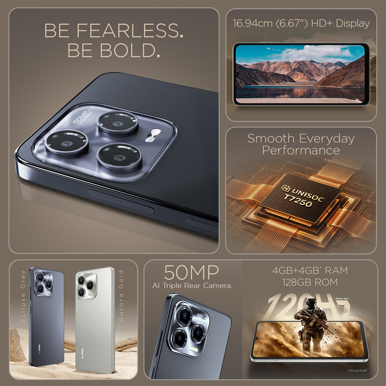 TusharG98540565's tweet image. LAVA Bold N2 Pro 4G launched in India at ₹7,999 (4GB+128GB)

✅6.67" HD+ 120Hz LCD Display 
✅50MP AI triple rear camera
✅8MP 🤳
✅Unisoc T7250 
✅5000mAh battery
✅IP54
✅Clean Androi 15
✅ Eclipse Grey, Aurora Gold

 #LAVA #LAVABoldN2Pro #BoldN2Pro