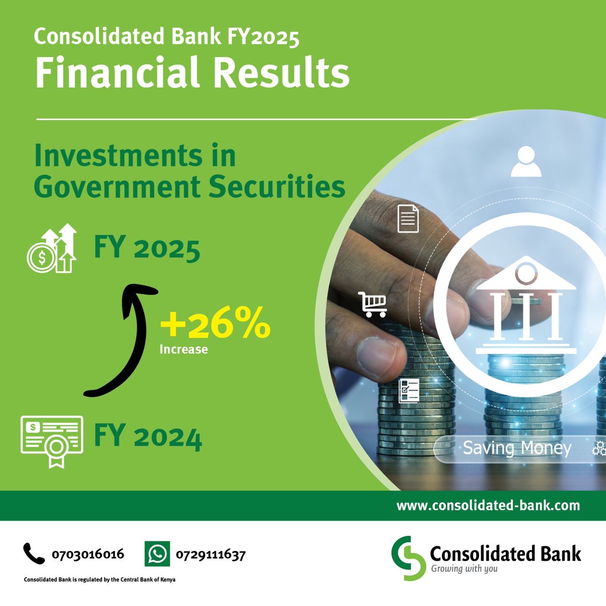 consolidatedKe's tweet photo. We’re proud to announce Consolidated Bank’s audited financial results for 2025 ! A massive thank you to our stakeholders for your continued trust and support.
#Consolidatedbank
#Growingwithyou
#FY2025
#Stabilityandgrow https://t.co/iJXjixtyK9