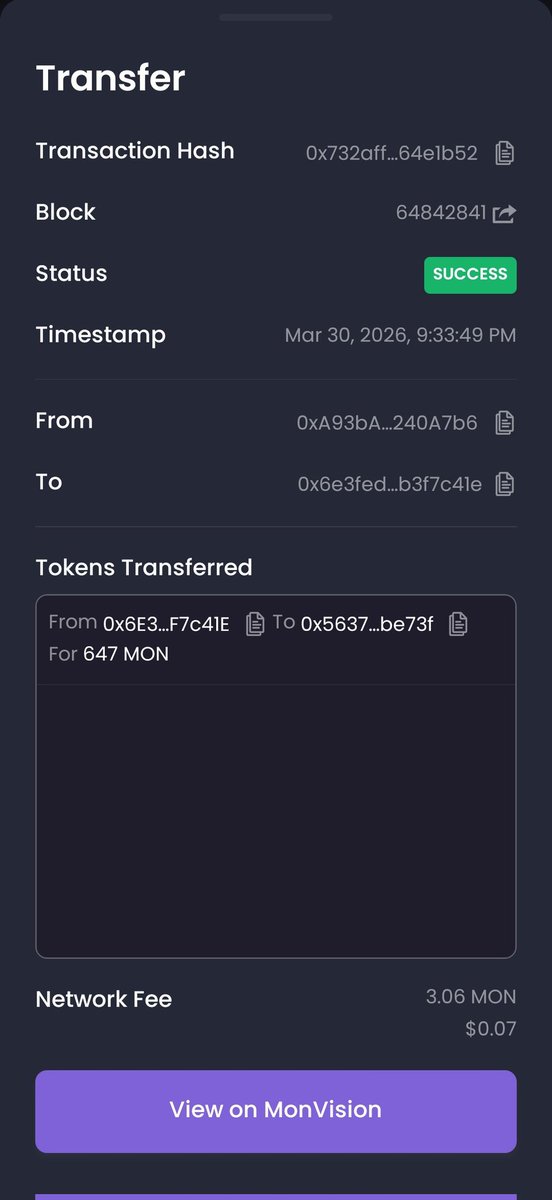 0xpalkon_'s tweet photo. Thanks monad 🤟 https://t.co/WgvqGr0TDY