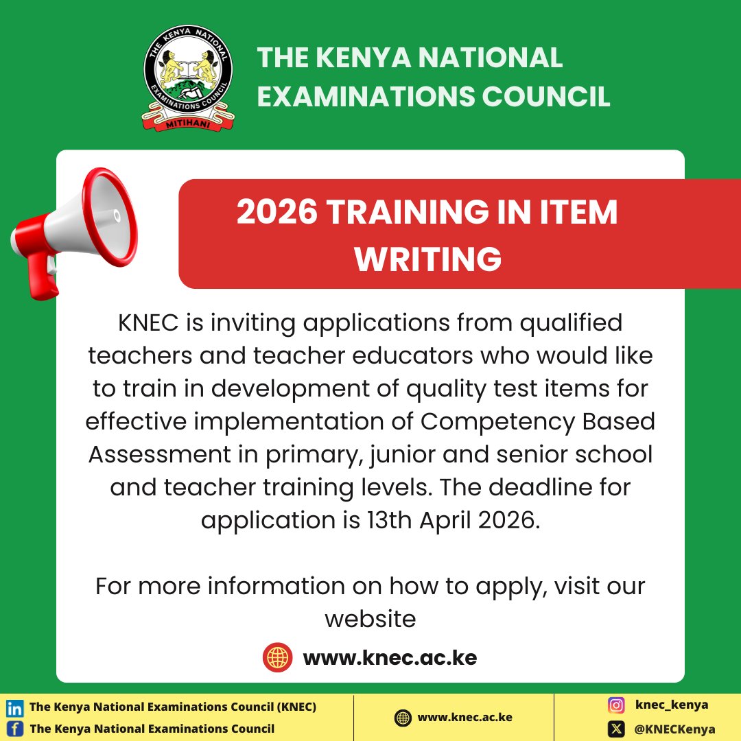 The Kenya National Examinations Council (KNEC) tweet media