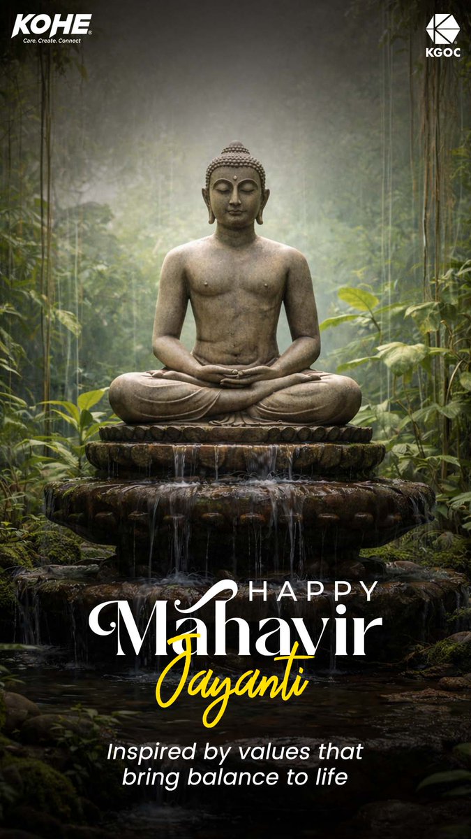 KgocKohe's tweet image. Finding stillness in a fast-moving world. 
This Mahavir Jayanti, may peace, compassion, and balance guide every step you take.

#MahavirJayanti #PeaceWithin #MindfulLiving #KGOC  #Kohe