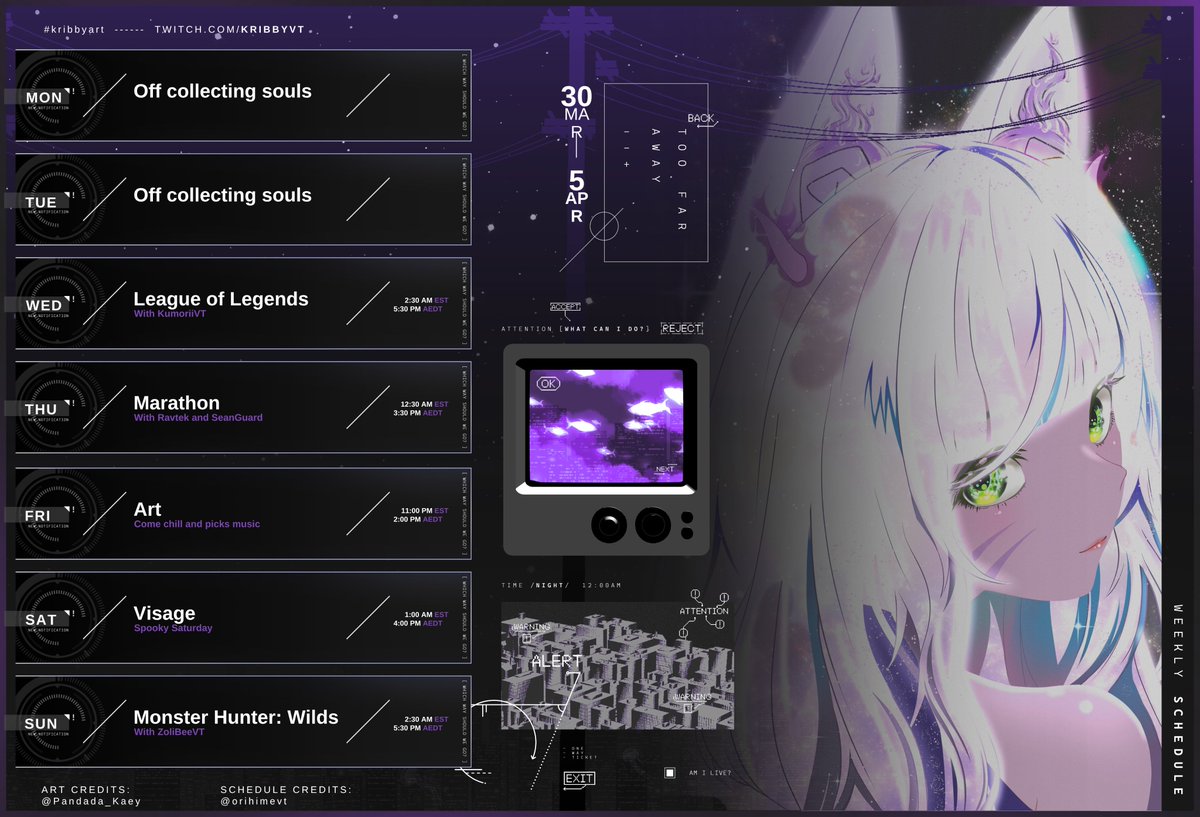 KribbyVT's tweet image. Stream schedule this week YIPPIE🔥🦊
I hope i can see you all there, sadly idk if i can convert times for you guys on here but I do in my disc if you guys want to join its in my carrd
#vtuber #schedule #streamer