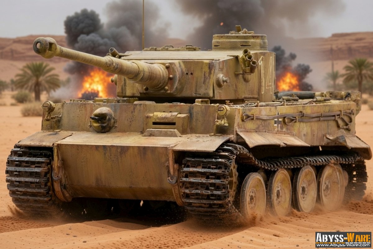 AbyssWare's tweet photo. TIGER I Ausf. E - Ryefield Model 1/35 with AI generated backgrounds https://t.co/ThH9RQ1nGo