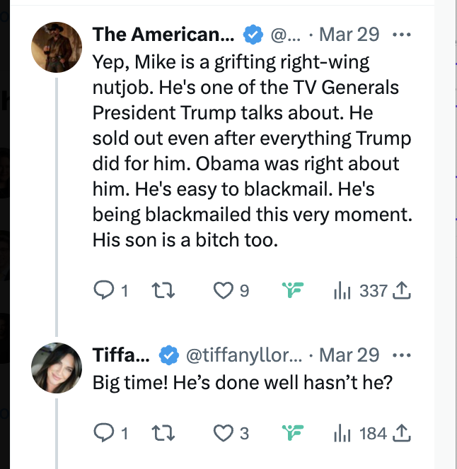 PiperK's tweet image. MAGA is turning against Mike Flynn, and I have no idea why. Did they just figure out he lies?