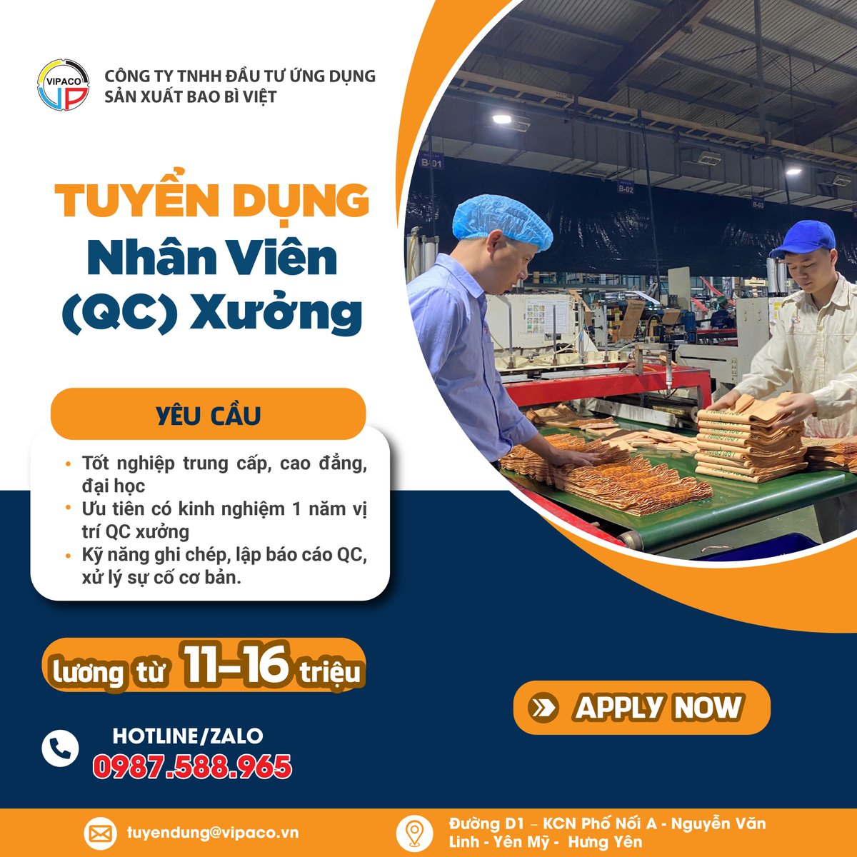 VIPACOPhoNoiA's tweet image. QC FACTORY ROLE – STABLE INCOME, REAL GROWTH 💼 VIPACO
Quality matters. Build your career where every detail counts.
#VIPACO #Hiring #QCJob #Manufacturing #CareerGrowth