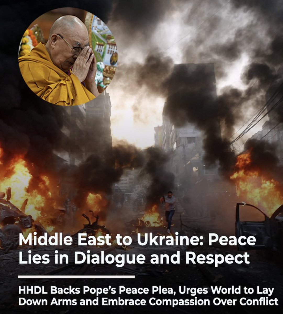 BodpaW's tweet image. His Holiness 14th Dalai Lama praised Pope Leo’s Palm Sunday call to end violence, highlighting that all major religions teach love, compassion and tolerance. True peace comes through dialogue and mutual respect.

#Peace #DalaiLama #Interfaith #Compassion #NoMoreWar