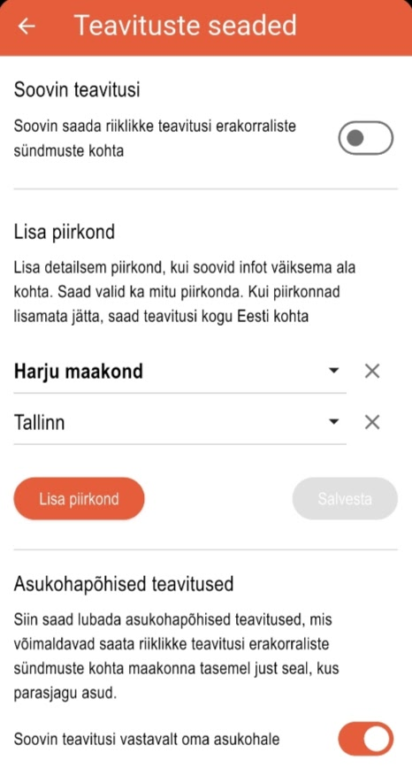 hazelteab's tweet photo. ma ei saa #olevalmis äpi seadete sõnastusest aru.
kui ma tahan vaid harju mk ja tallinna teavitusi saada, siis kas nii nagu kuval on õige?
või peaks selle esimese valiku ka sisse lükkama?
kõik need teavitused on ju "riiklikud" (riigilt)? või on siin tähenduses üleriiklikud? https://t.co/AyBoVDIR4G
