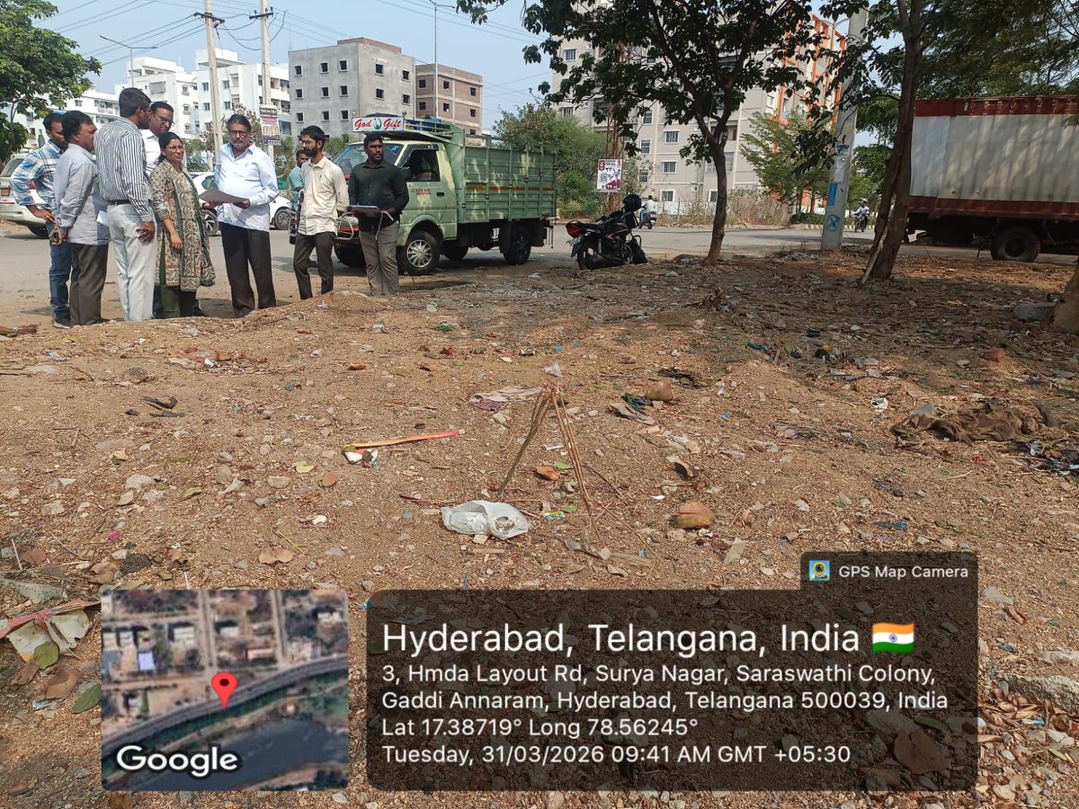 ZC_Uppal's tweet photo. ZC, Uppal inspected Open spaces in Uppal Bhagath area & conducted onsite inspections of Building Permission applications, Occupancy Certificates in Kapra & Boduppal divisions along with SE,CP,ACP,DEE & AE.
#Buildingpermission #Onsiteinspection
@TelanganaCMO @PrlsecyMAUD https://t.co/VGuNZTmbTE