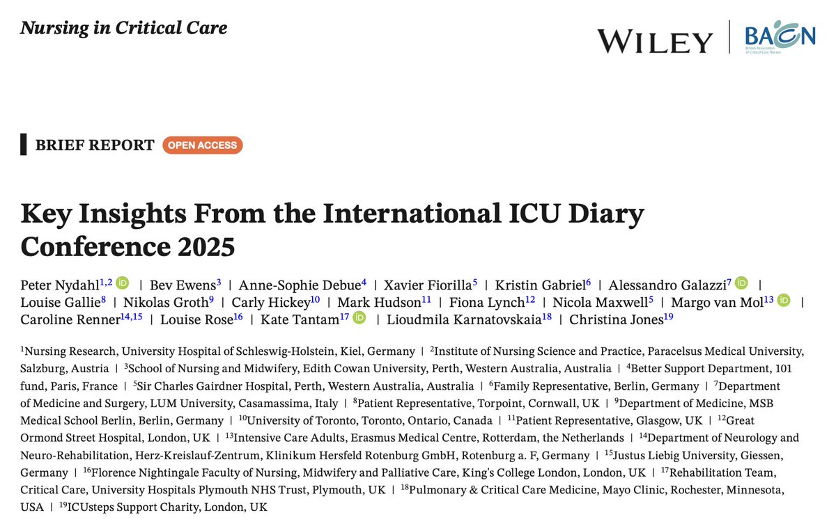 NydahlPeter's tweet photo. ICU diaries are key to humanising critical care. A global conference (2025) highlights benefits for patients &amp; families, growing digital innovations, and ongoing implementation challenges. 
Thanks to all speakers!

Open access by @niccjournal :
https://t.co/tg3XT8WGdq https://t.co/GOMEw36Bp0
