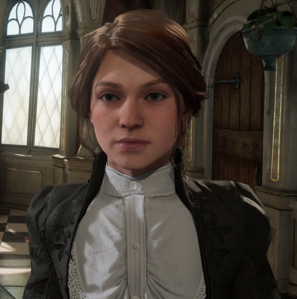 SophieSallow's tweet photo. Sophronia looks so pretty like this 🥰 I really need to draw her more often, especially in soft girly moments like this. Perhaps I'll try to draw this sometime 🤔

#HogwartsLegacy #HogwartsLegacyMC #HLMC https://t.co/F98af0MQ0E