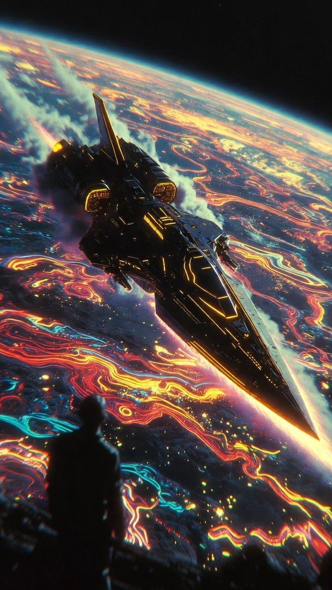 🌟 Prompt Share 🌟Spaceship Art🌟
(Use this prompt as your base, get creative, design your own version, and share it with us )

A heavily detailed sleek dagger-shaped spaceship in deep black and glowing yellow tones descends gracefully and lands upon a vibrant neon planet,