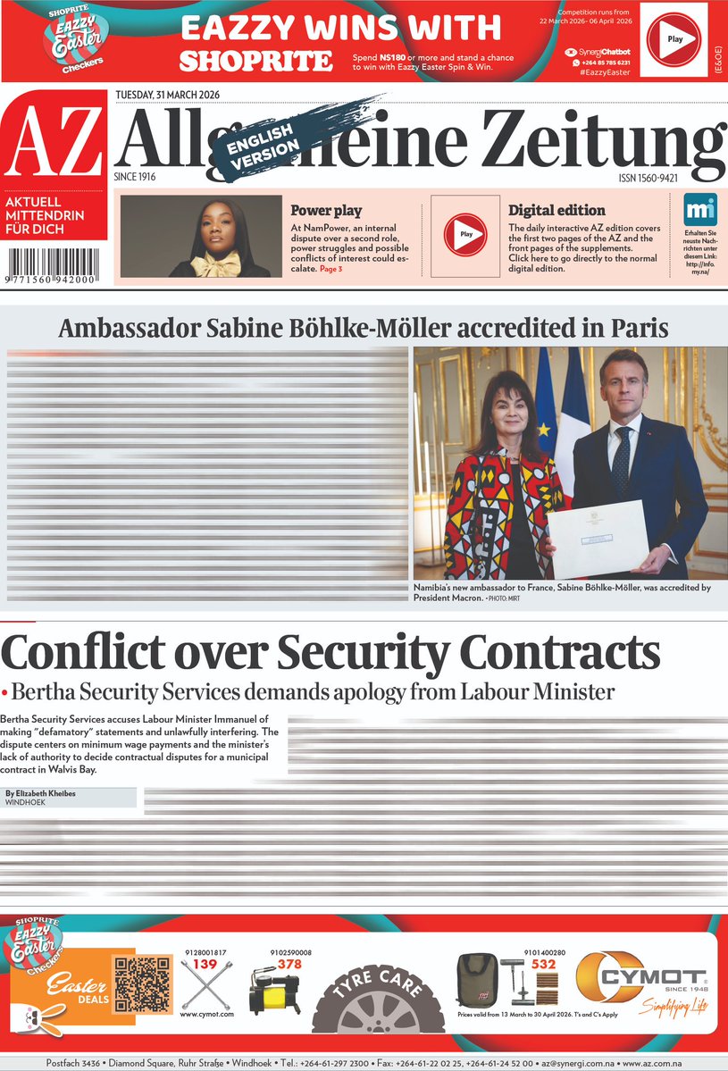 Allgemeine Zeitung Namibia tweet media