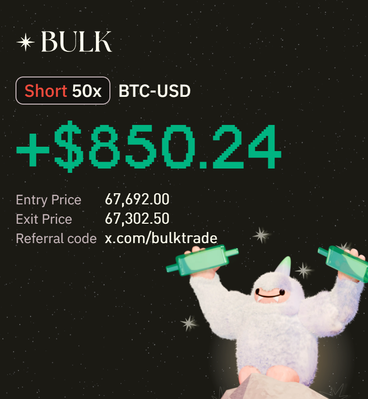 cryptosparrow11's tweet photo. Trade BTC-USD perps on @bulktrade https://t.co/yeajqeBUhG