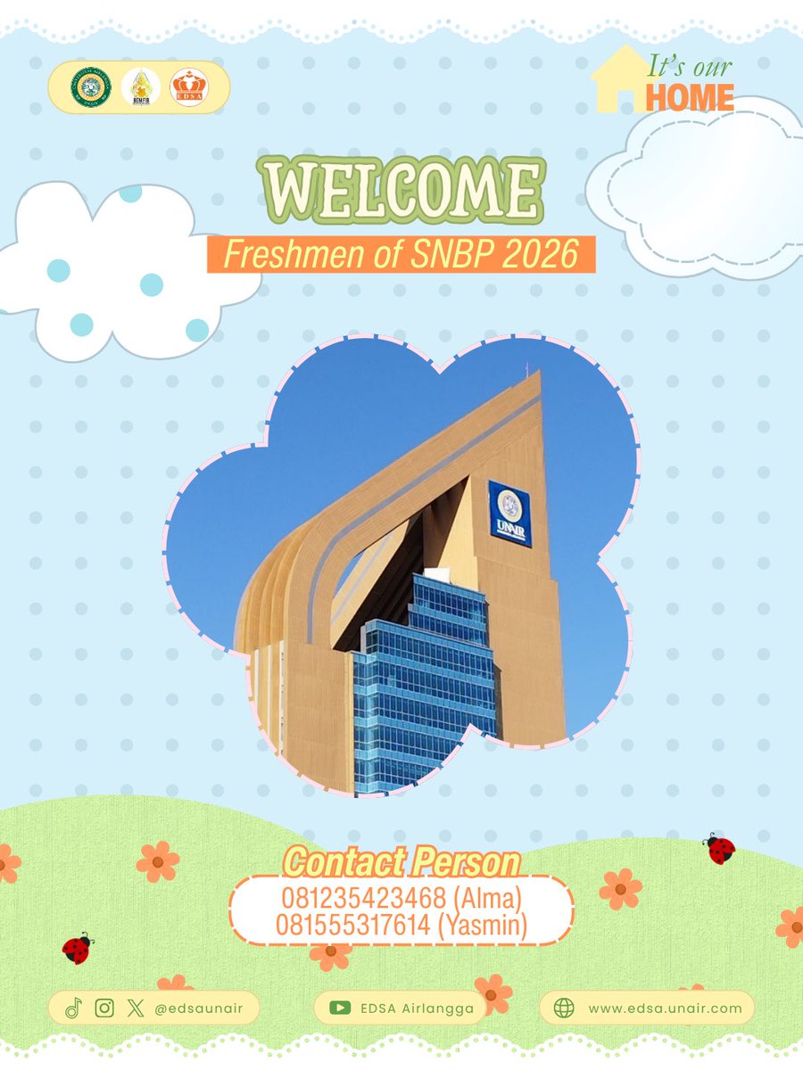 EDSAUnair's tweet photo. [WELCOME FRESHMEN OF SNBP 2026]

Greetings, gorgeous people! Welcome to EDSA UNIVERSITAS AIRLANGGA! https://t.co/qGueIX0Zk7