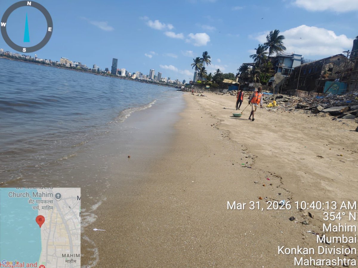 31Mar Mahim beach cleaned everyday by BMC contractor Sunil and team under the direction of SWM AE Mr Bhoir and under the supervision of Mahim bay beach committee 
DON’T TRASH YOUR FUTURE KEEP YOUR SURROUNDINGS CLEAN