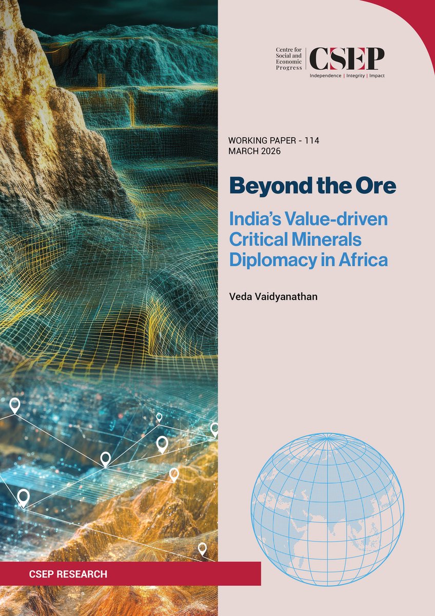 CSEP_Org's tweet image. India’s critical minerals strategy in Africa must go beyond extraction. A new working paper from CSEP by @vedavn explores a value-driven approach focused on partnerships, capacity &amp;amp; long-term impact. Read:
 csep.org/working-paper/… #energyefficiency @MinesMinIndia @GeologyIndia
